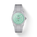 RELOJ TISSOT PRX, CUARZO, ESFERA VERDE CLARO, BRAZALETE DE ACERO, FECHA, 35 MM