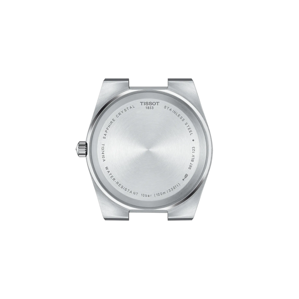 RELOJ TISSOT PRX, CUARZO, ESFERA AZUL, FAJA DE CUERO AZUL, FECHA, 40 MM