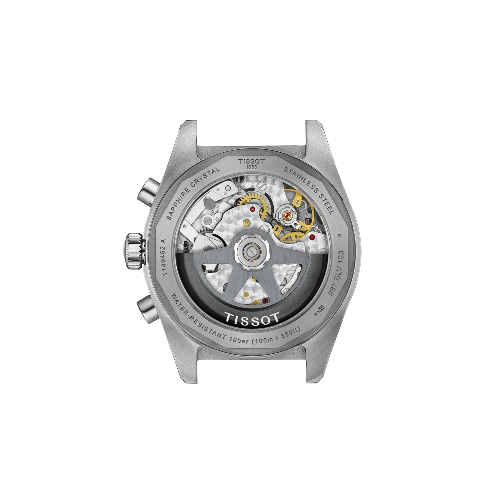 RELOJ TISSOT PRX516, AUTOMCÁTICO, ESFERA BLANCA, BRAZALETE DE ACERO, CRONCÓGRAFO, 41 MM