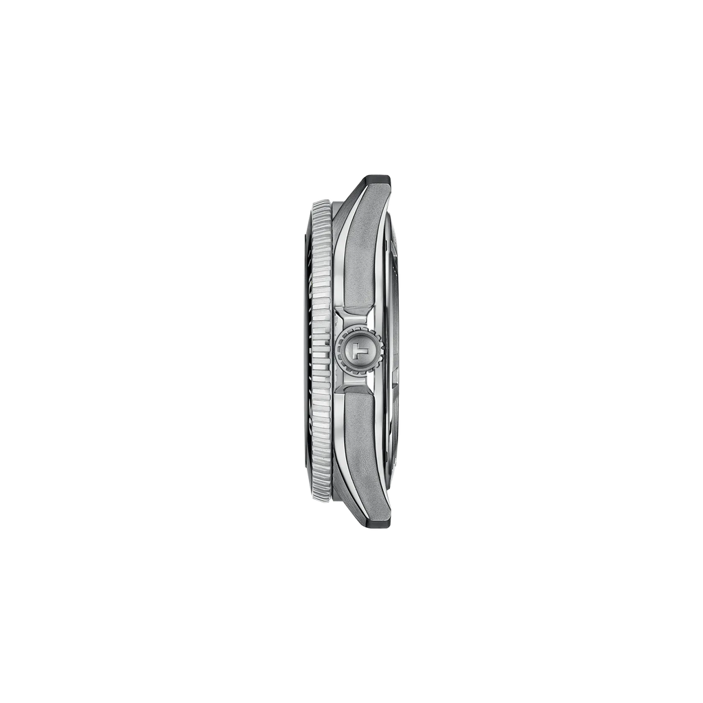 RELOJ TISSOT SEASTAR 1000, AUTOMCÁTICO, ESFERA NEGRA, BRAZALETE DE ACERO, FECHA, 40 MM