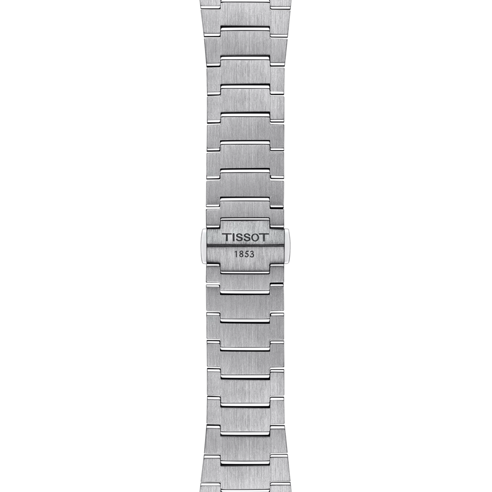 RELOJ TISSOT PRX, AUTOMCÁTICO, ESFERA GRIS, BRAZALETE DE ACERO, FECHA, 40 MM