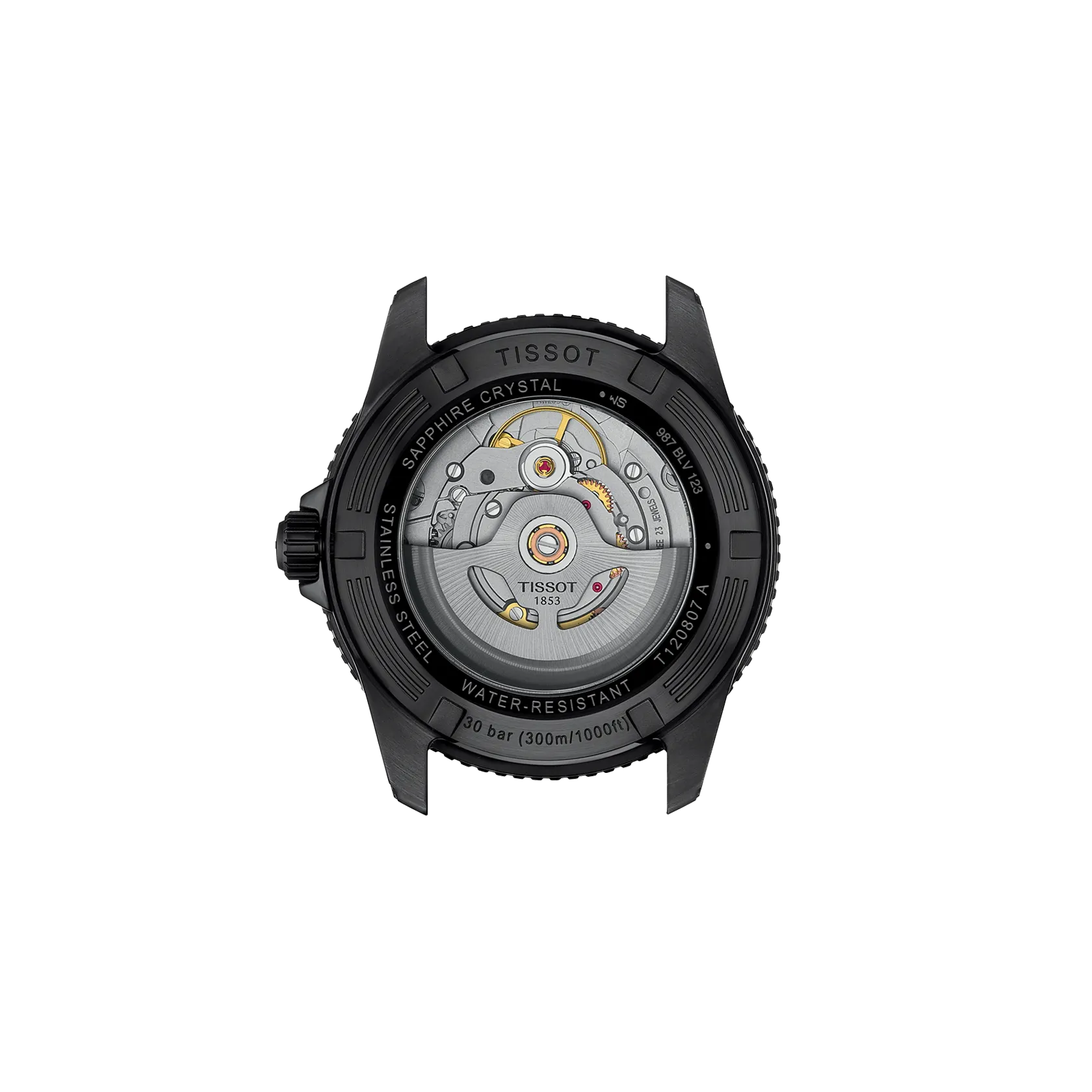 RELOJ TISSOT SEASTAR 1000, AUTOMCÁTICO, ESFERA AZUL, FAJA DE CAUCHO NEGRO, FECHA, 40 MM