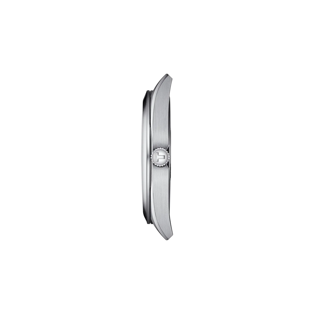 RELOJ TISSOT GENTLEMAN, CUARZO, ESFERA NEGRA, BRAZALETE DE ACERO, FECHA, 40 MM