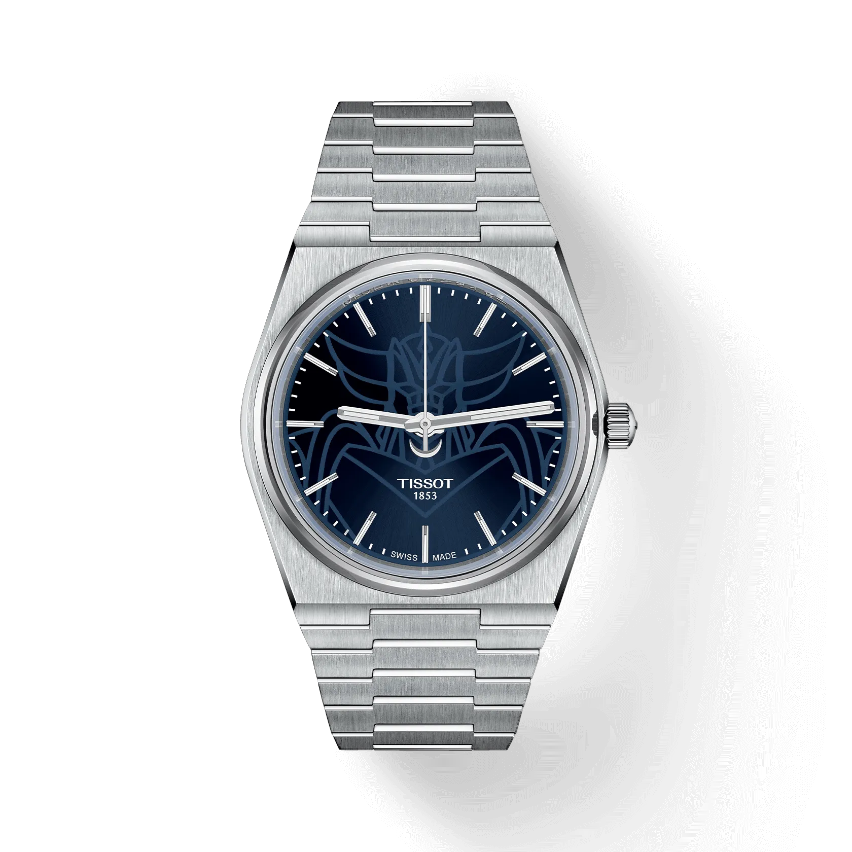 RELOJ TISSOT PRX UFO ROBOT GRENDIZER, AUTOMCÁTICO, ESFERA AZUL, BRAZALETE DE ACERO, EDICICÓN ESPECIAL, 40 MM