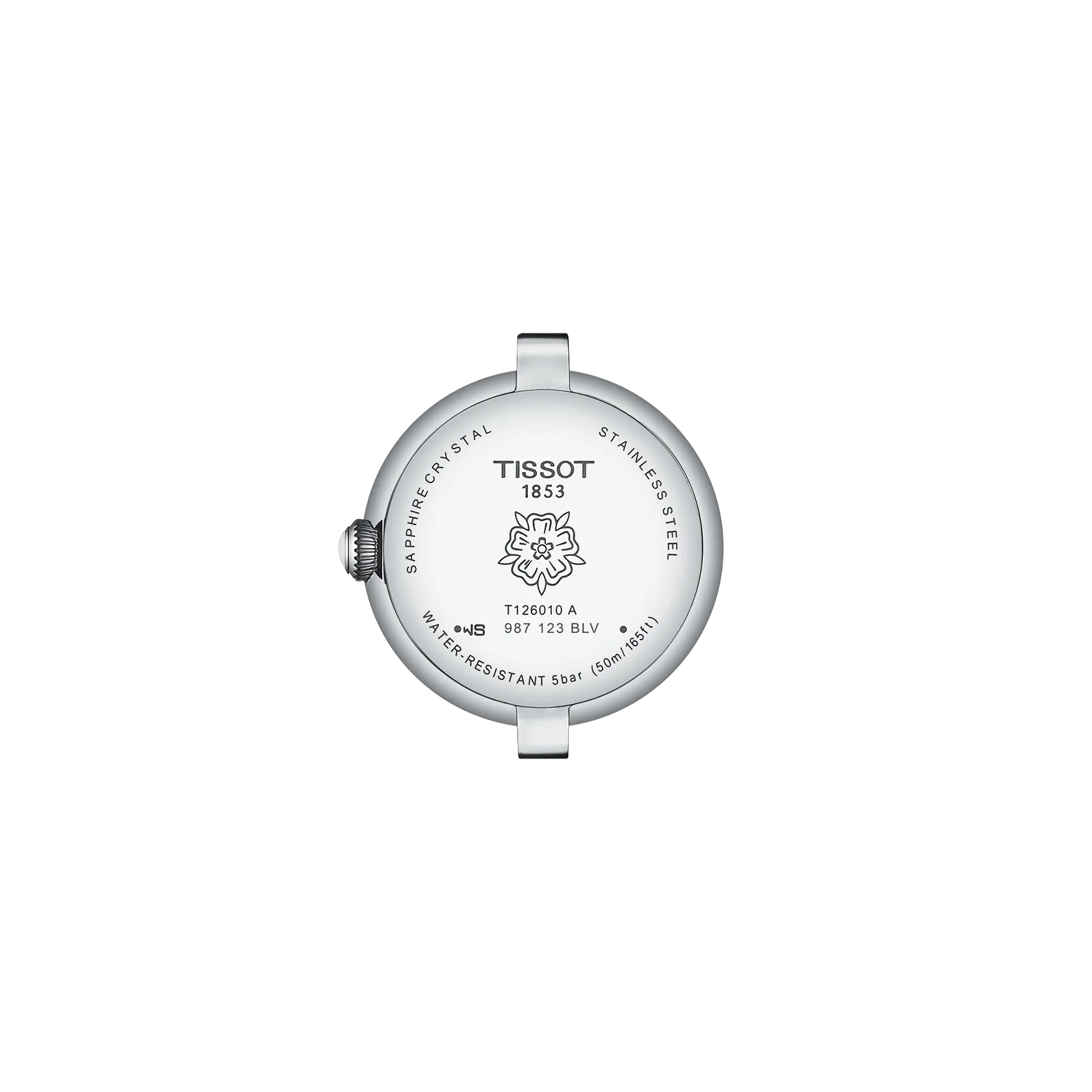 RELOJ TISSOT BELLISSIMA, CUARZO, ESFERA CELESTE, BRAZALETE DE ACERO, FECHA, 26 MM