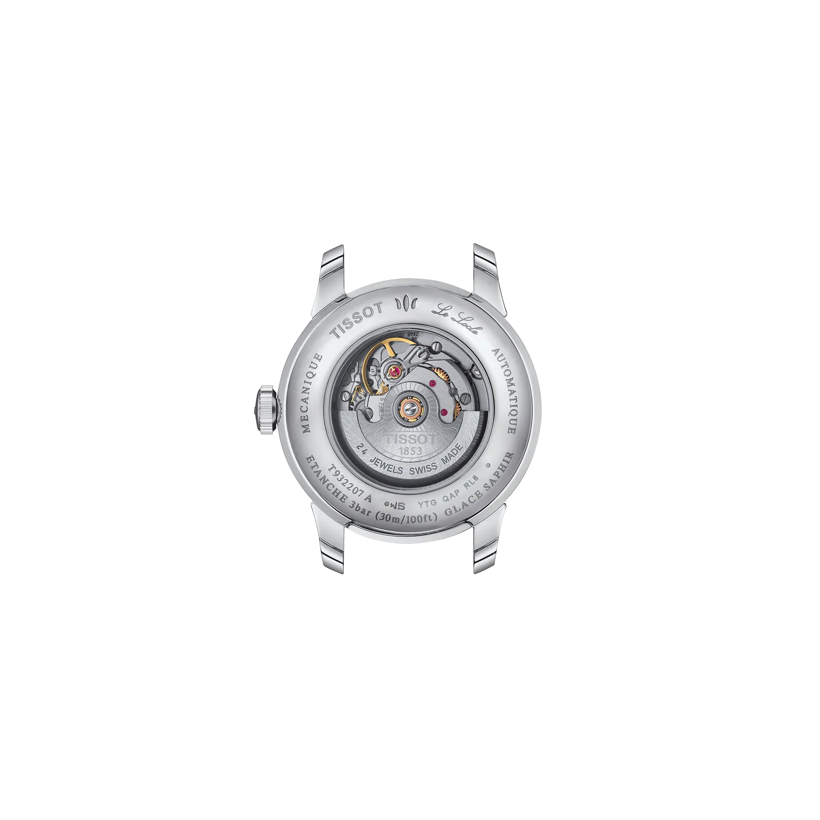 RELOJ TISSOT LE LOCLE GOLD, AUTOMCÁTICO, ESFERA GRIS, BRAZALETE DE ACERO, FECHA, DIAMANTES, 29 MM