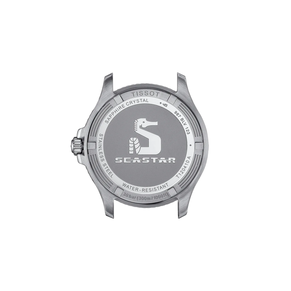 RELOJ TISSOT SEASTAR 1000, CUARZO, ESFERA AZUL, BRAZALETE DE ACERO, FECHA, 40 MM