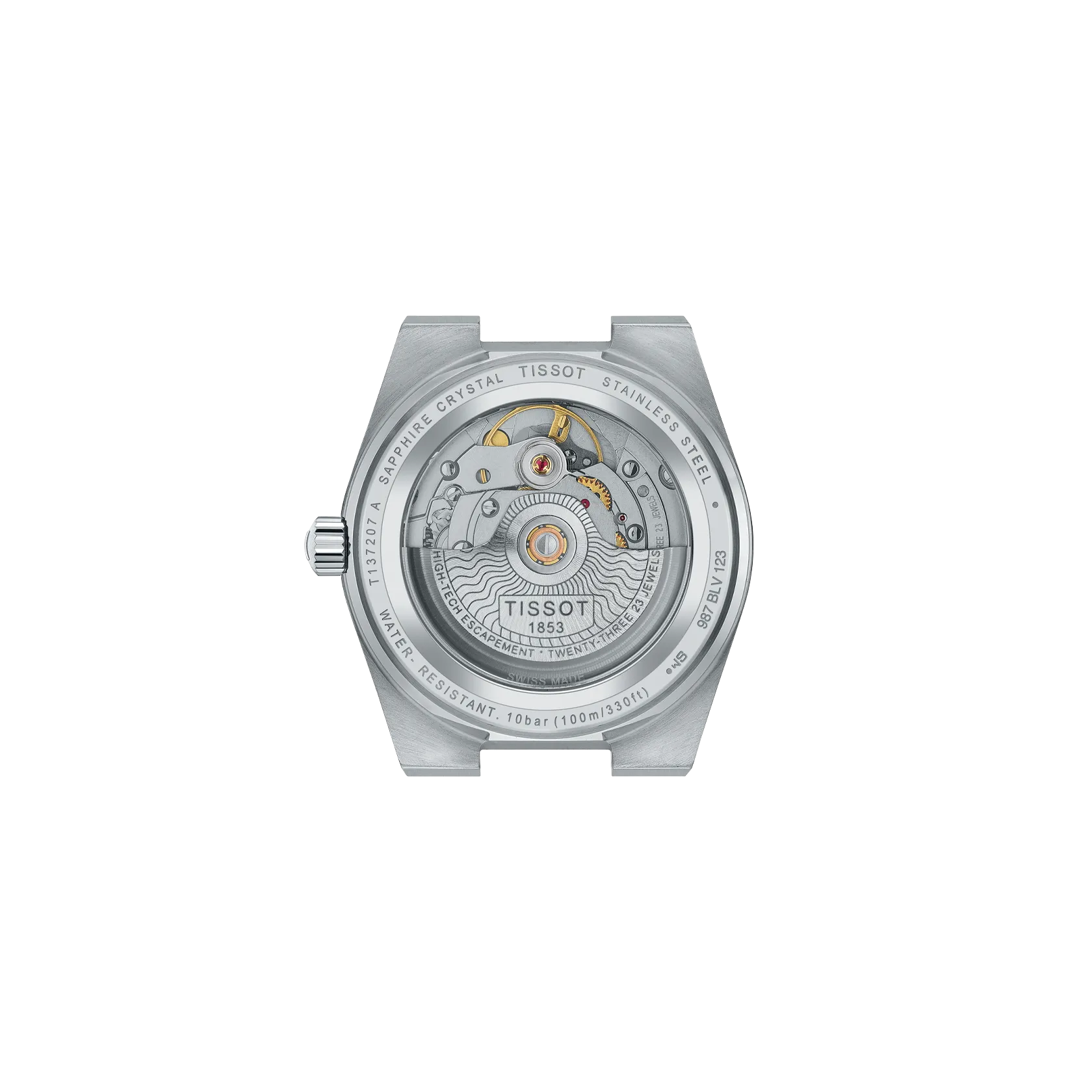 RELOJ TISSOT PRX, AUTOMCÁTICO, ESFERA TURQUESA, BRAZALETE DE ACERO, FECHA