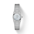 RELOJ TISSOT PRX, CUARZO, ESFERA DE MADRE PERLA BLANCA, BRAZALETE DE ACERO, 25 MM