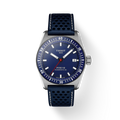 RELOJ TISSOT PR516, AUTOMCÁTICO, ESFERA AZUL, FAJA DE CUERO AZUL, FECHA, 38 MM
