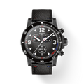 RELOJ TISSOT SUPERSPORT NBA EDICICÓN ESPECIAL, CUARZO, ESFERA NEGRA, BRAZALETE DE CUERO NEGRO, CRONCÓGRAFO, 45.5 MM