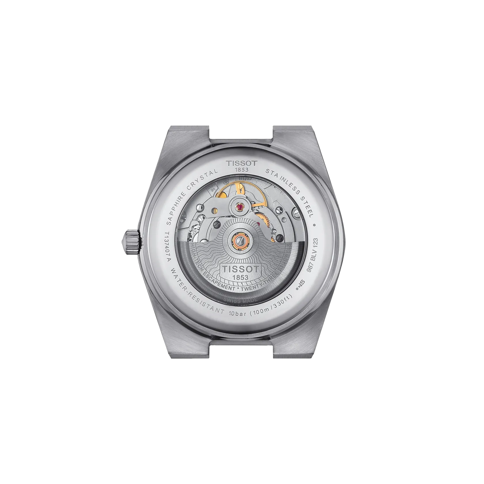 RELOJ TISSOT PRX, AUTOMCÁTICO, ESFERA GRIS, BRAZALETE DE ACERO, FECHA, 40 MM