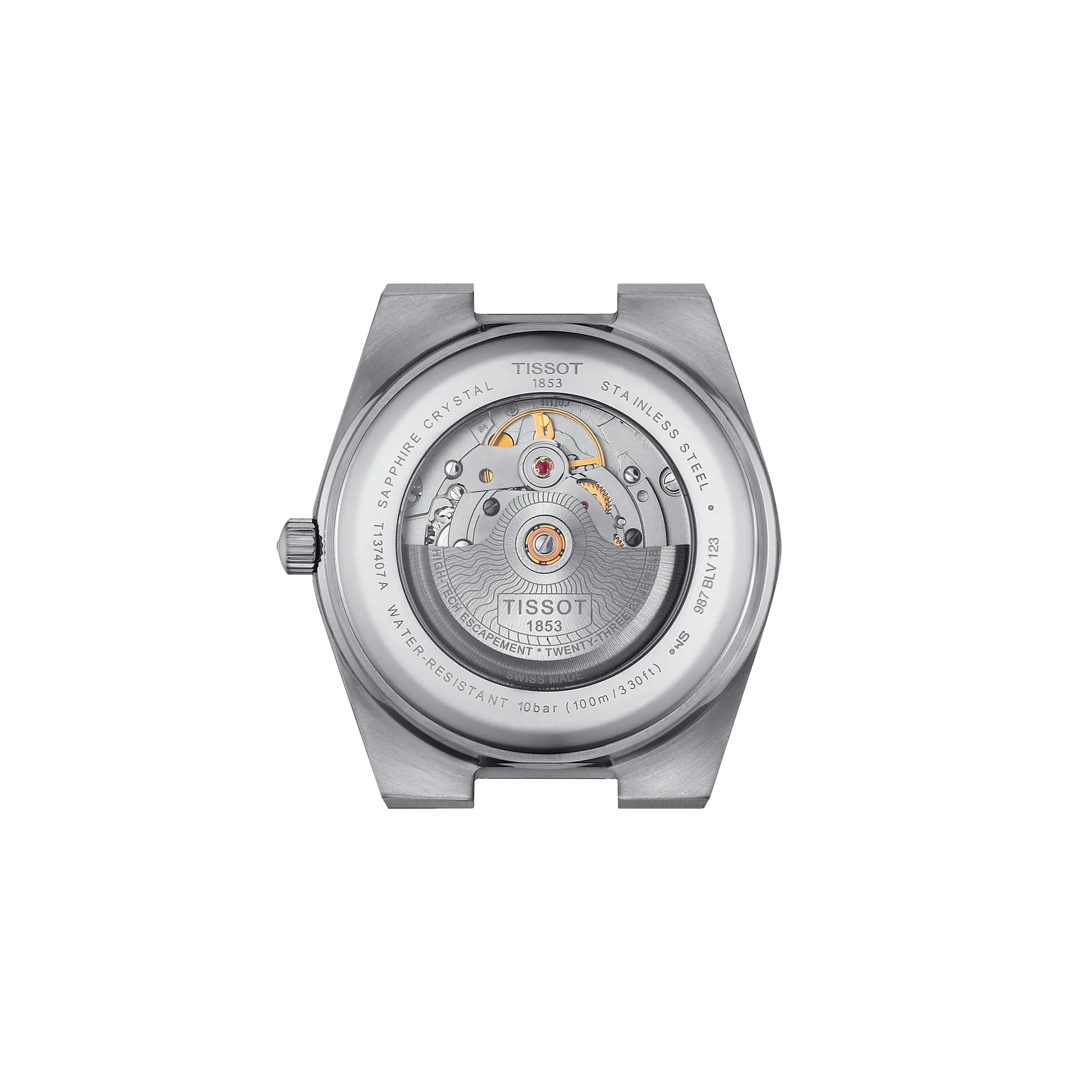 RELOJ TISSOT PRX, AUTOMCÁTICO, ESFERA AZUL CIELO CAMALECÓNICO, BRAZALETE DE ACERO, FECHA, 40 MM