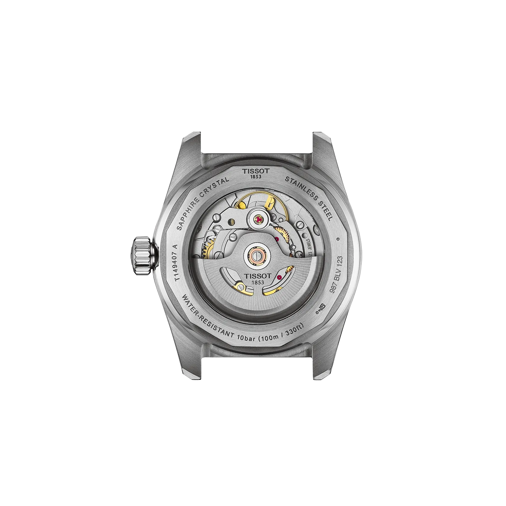 RELOJ TISSOT PR516, AUTOMCÁTICO, ESFERA AZUL, FAJA DE CUERO AZUL, FECHA, 38 MM