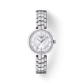 RELOJ TISSOT FLAMINGO, CUARZO, ESFERA DE MADRE PERLA BLANCA, BRAZALETE DE ACERO, 30 MM