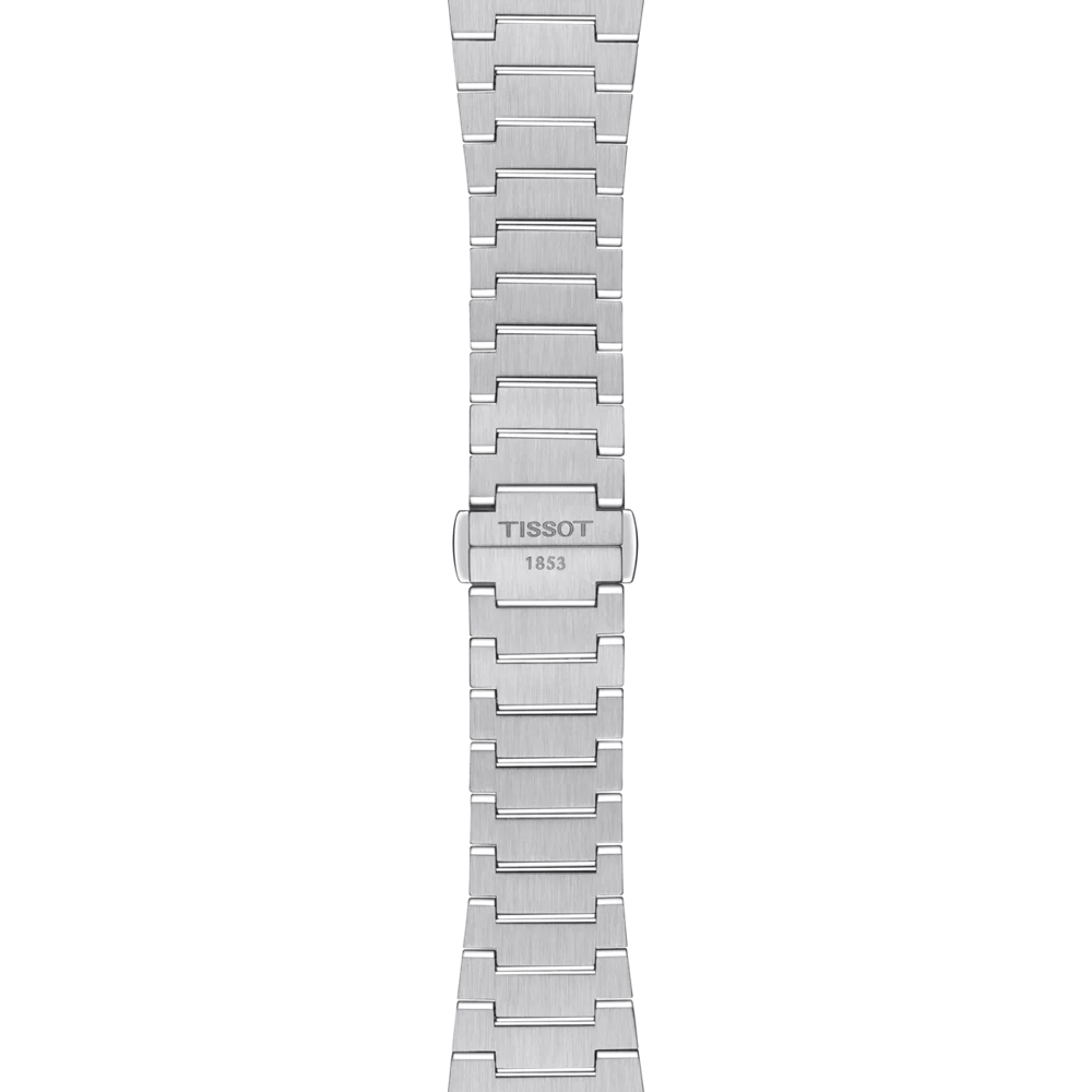 RELOJ TISSOT PRX, AUTOMCÁTICO, ESFERA NEGRA, BRAZALETE DE ACERO, FECHA, 35 MM
