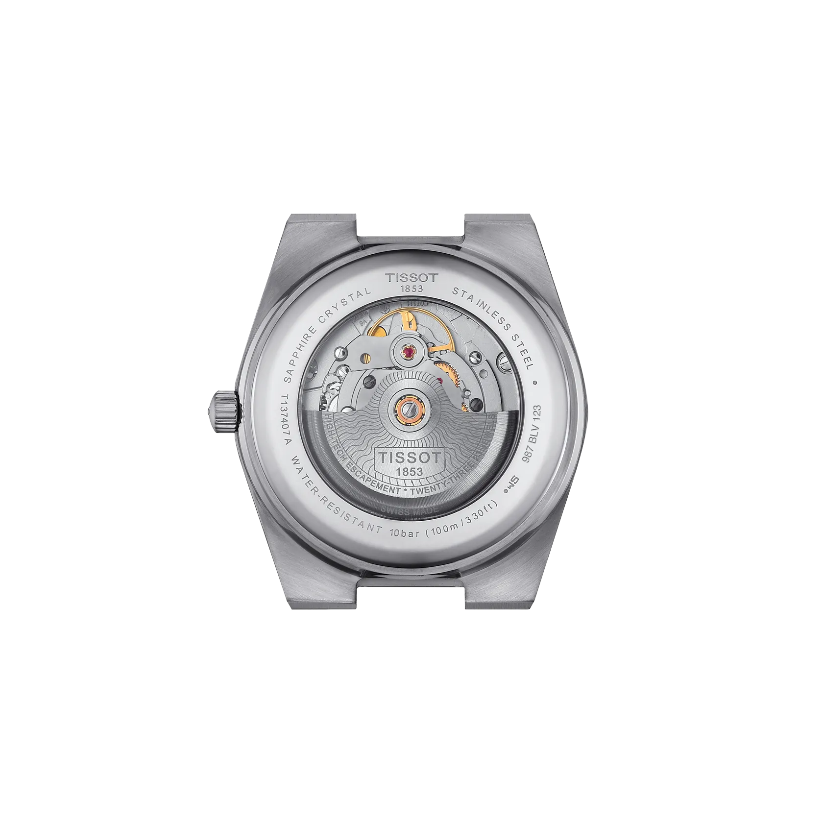 RELOJ TISSOT PRX, AUTOMCÁTICO, ESFERA AZUL, FAJA DE CUERO AZUL, FECHA, 40 MM