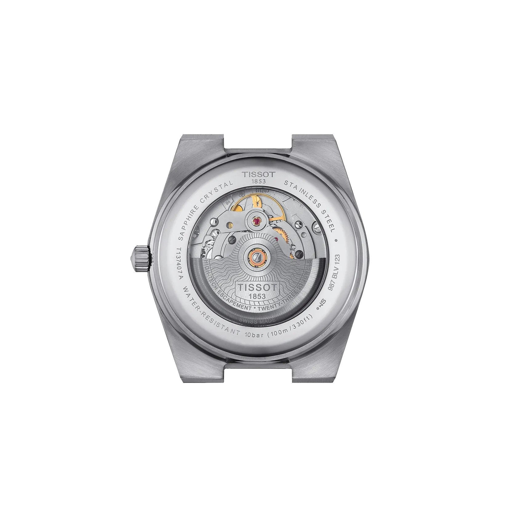 RELOJ TISSOT PRX, AUTOMCÁTICO, ESFERA AZUL, FAJA DE CUERO AZUL, FECHA, 40 MM