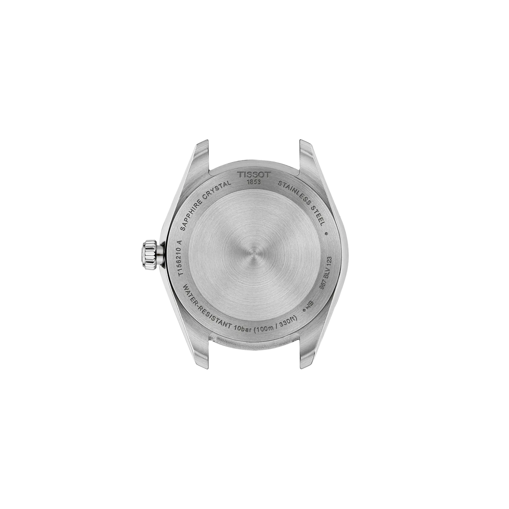 RELOJ TISSOT BALLADE, CUARZO, ESFERA CELESTE, BRAZALETE DE ACERO, FECHA, 34 MM