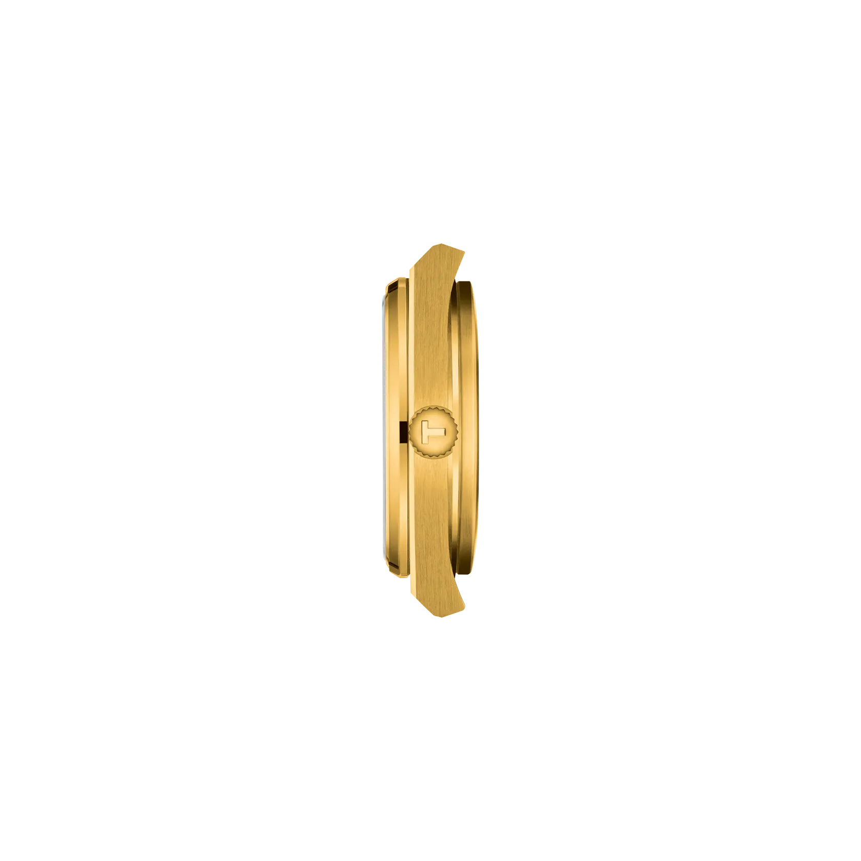 RELOJ TISSOT PRX, CUARZO, ESFERA DORADA, BRAZALETE DE ACERO PVD TONO ORO, FECHA, 35 MM