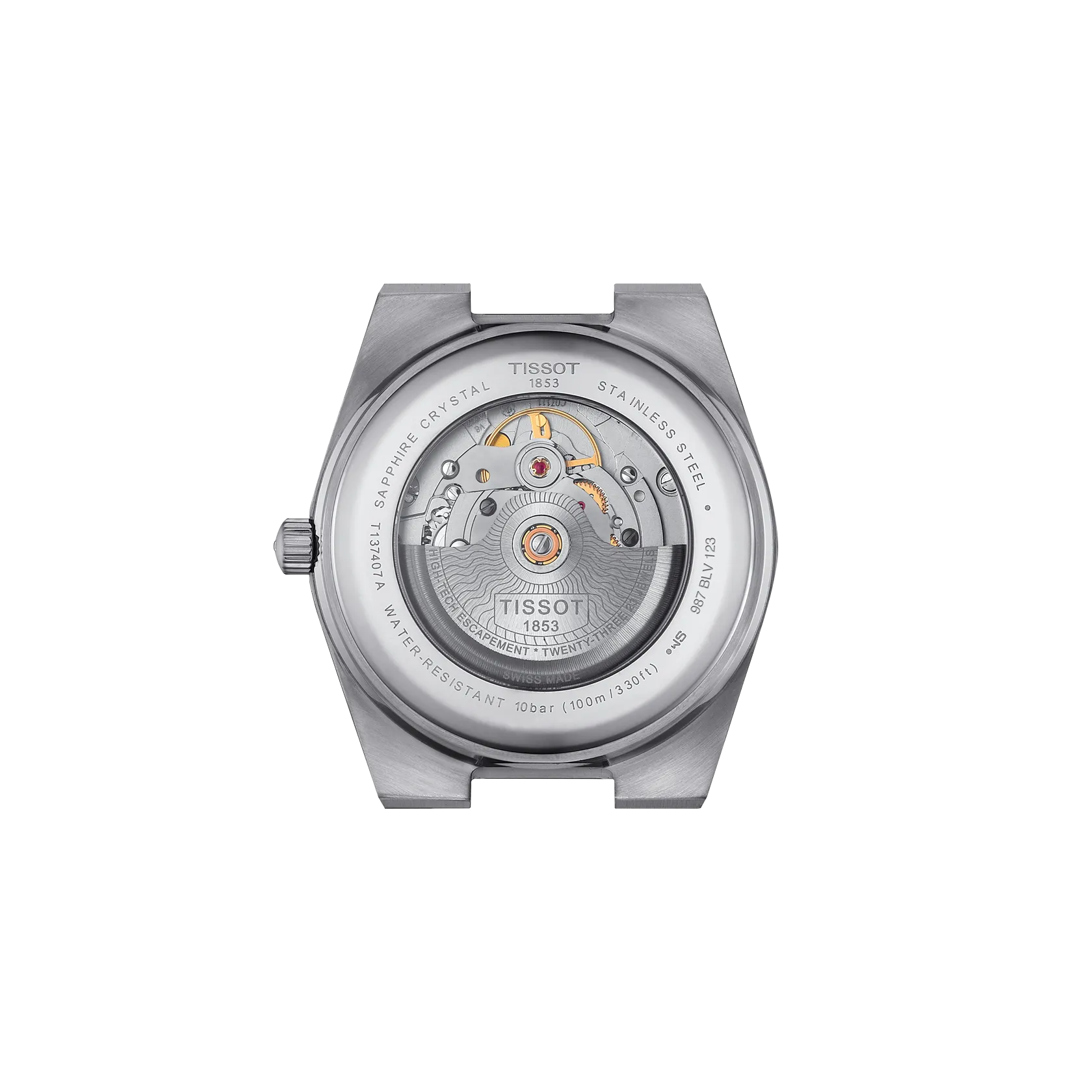 RELOJ TISSOT PRX, AUTOMCÁTICO, ESFERA TURQUESA, BRAZALETE DE ACERO, FECHA, 40 MM