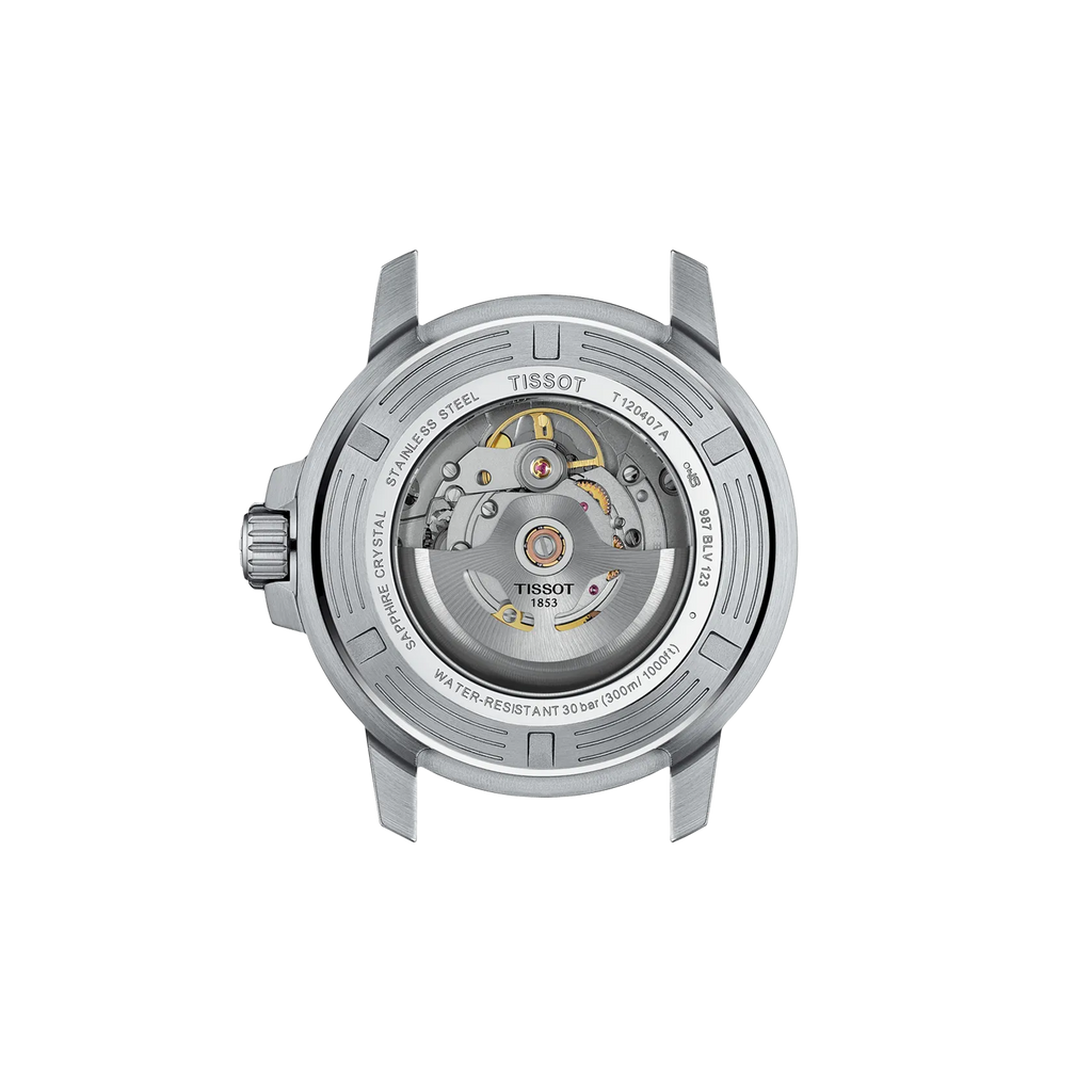 RELOJ TISSOT SEASTAR 1000, AUTOMCÁTICO, ESFERA AZUL, BRAZALETE DE ACERO, FECHA, 43 MM