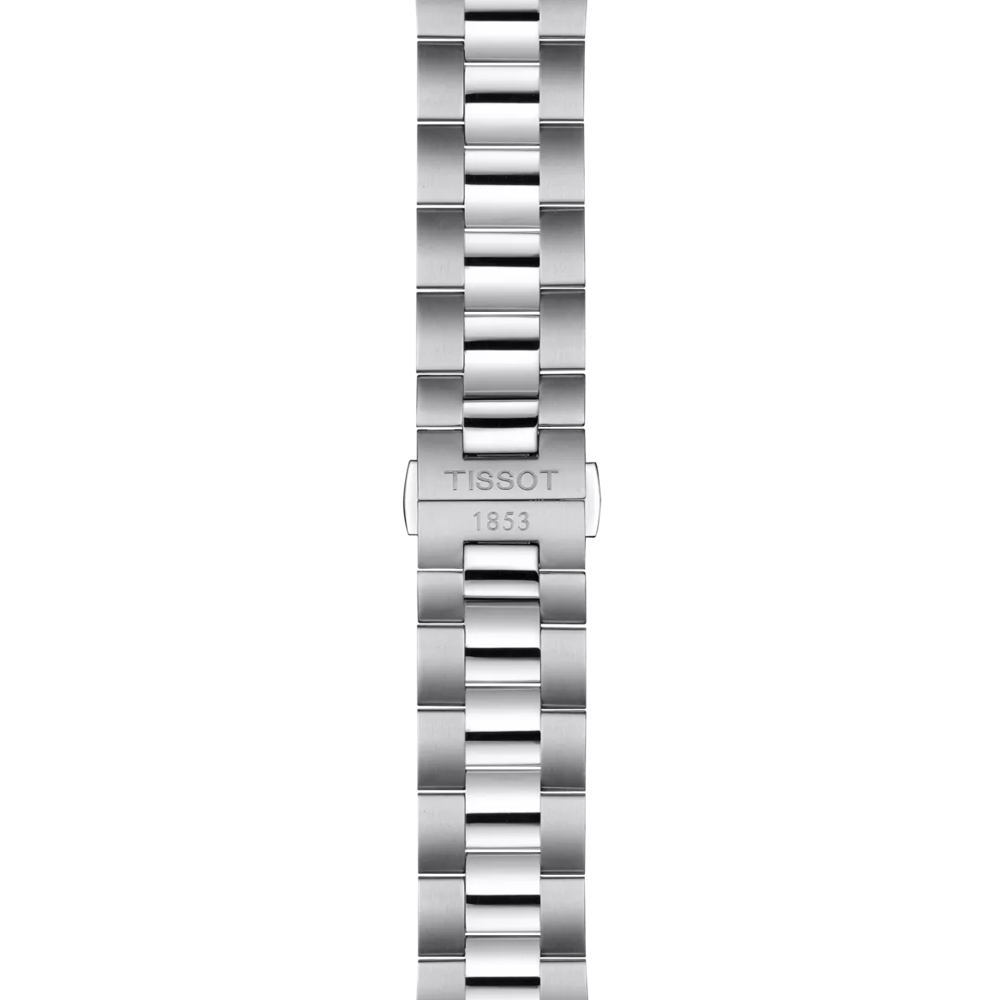 RELOJ TISSOT GENTLEMAN, AUTOMCÁTICO, ESFERA NEGRA, BRAZALETE DE ACERO, FECHA, 40 MM
