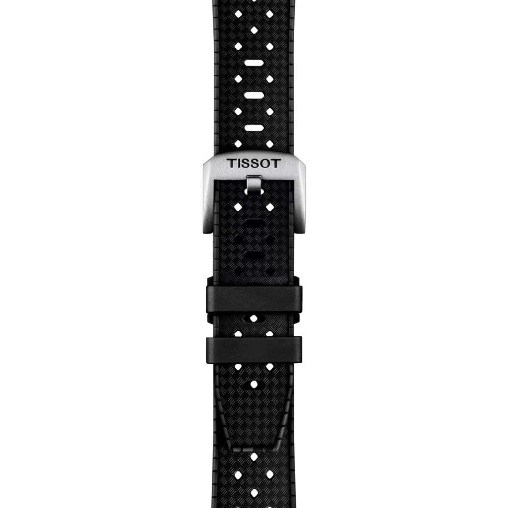 RELOJ TISSOT SEASTAR 1000, CUARZO, ESFERA NEGRA, FAJA DE CAUCHO NEGRA, GMT, 40 MM