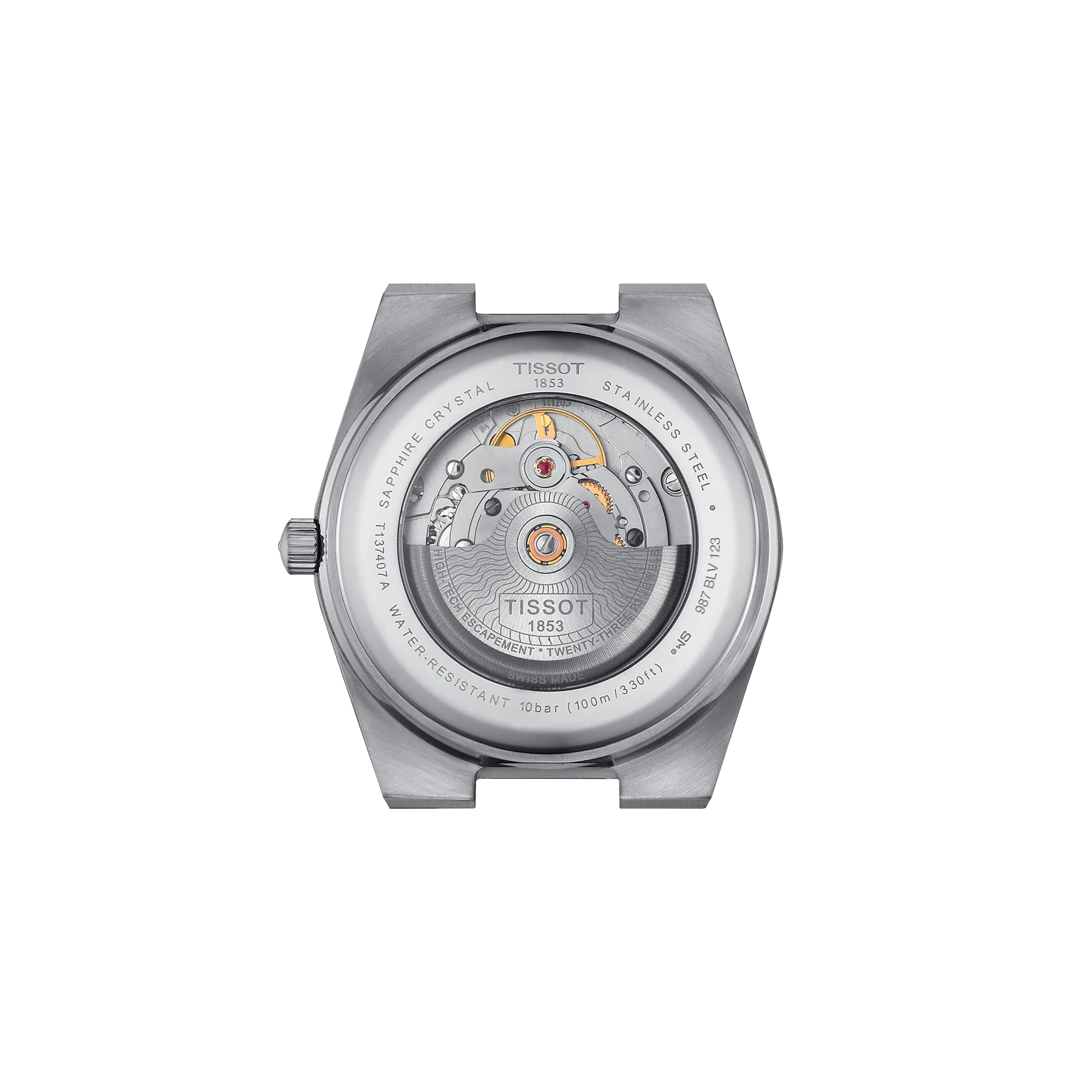 RELOJ TISSOT PRX, AUTOMCÁTICO, ESFERA NEGRA, FAJA DE CAUCHO NEGRA, FECHA, 40 MM