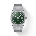 RELOJ TISSOT PRX, AUTOMCÁTICO, ESFERA VERDE, BRAZALETE DE ACERO, FECHA, 40 MM