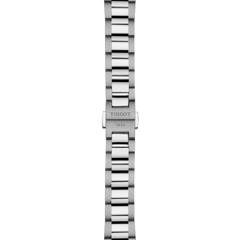 RELOJ TISSOT PR 100 JUNGFRAUBAHN, CUARZO, ESFERA GRIS, BRAZALETE DE ACERO GRIS, 34 MM
