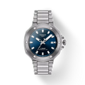 RELOJ TISSOT T-RACE, AUTOMCÁTICO, ESFERA AZUL, BRAZALETE DE ACERO, FECHA, 41 MM