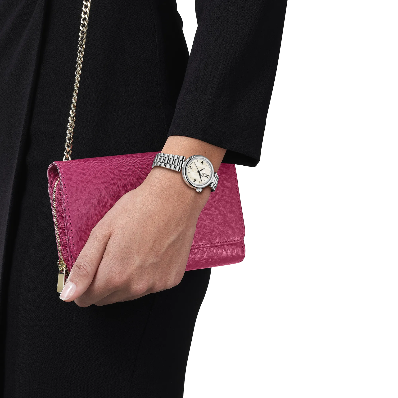 RELOJ TISSOT DESIR, CUARZO, ESFERA DE MADRE PERLA, BRAZALETE DE ACERO, 28 MM