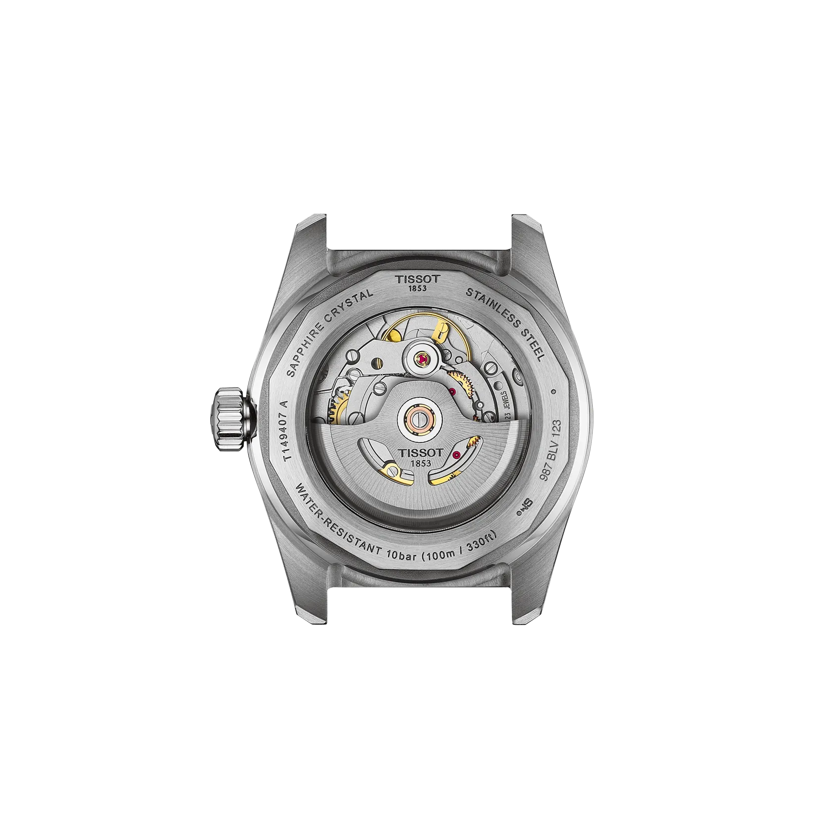 RELOJ TISSOT PR516, AUTOMCÁTICO, ESFERA NEGRA, BRAZALETE DE ACERO, FECHA, 38 MM