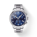 RELOJ TISSOT CHRONO XL CLASSIC, CUARZO, ESFERA AZUL, BRAZALETE DE ACERO, CRONCÓGRAFO, 45 MM