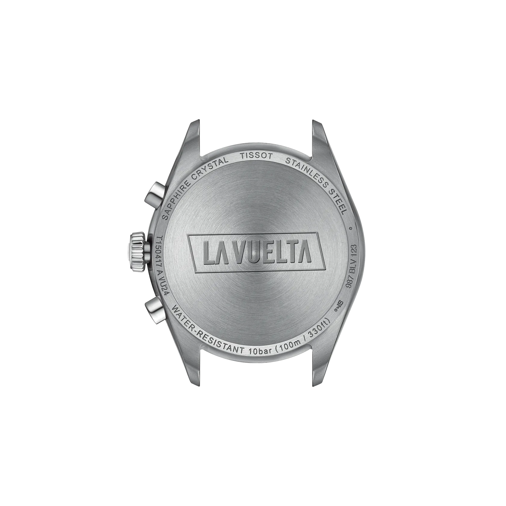 RELOJ TISSOT PR 100 LA VUELTA, CUARZO, ESFERA NEGRA, BRAZALETE DE ACERO, CRONCÓGRAFO, 40 MM