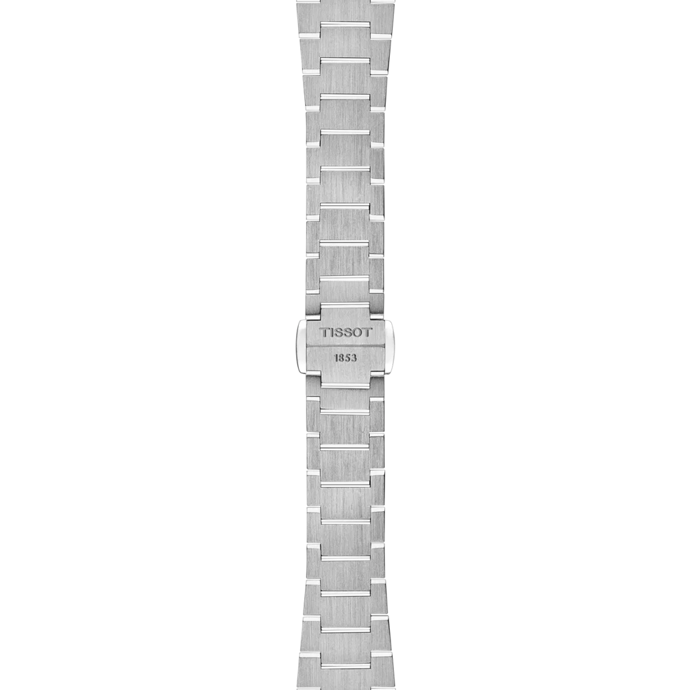 RELOJ TISSOT PRX, CUARZO, ESFERA NEGRA, BRAZALETE DE ACERO, 25 MM