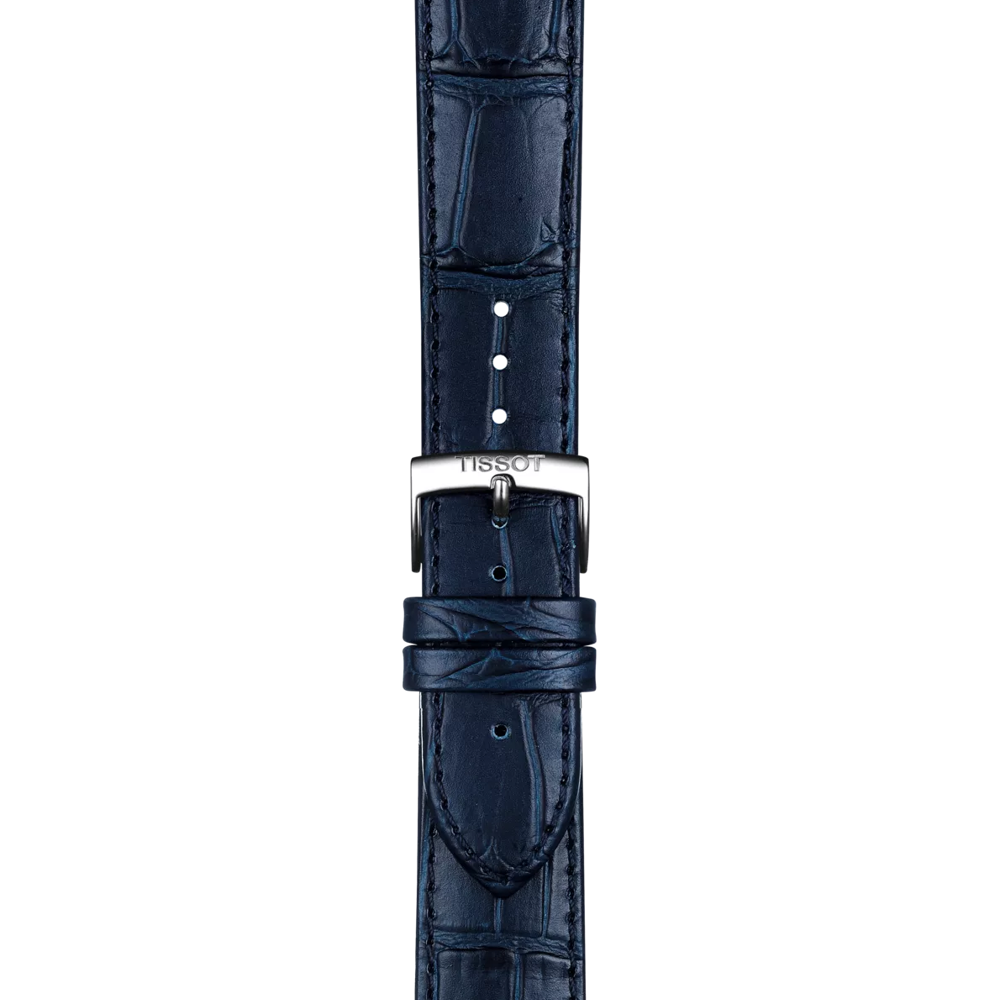 RELOJ TISSOT HERITAGE VISODATE, CUARZO, ESFERA NEGRA, FAJA DE CUERO MARRCÓN, FECHA, 40 MM
