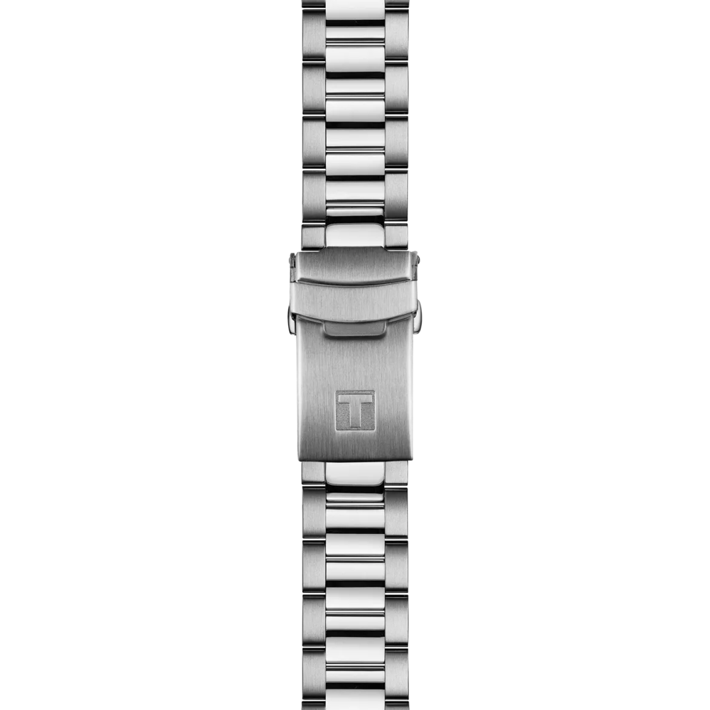 RELOJ TISSOT SEASTAR 1000, AUTOMCÁTICO, ESFERA NEGRA, BRAZALETE DE ACERO, FECHA, 40 MM