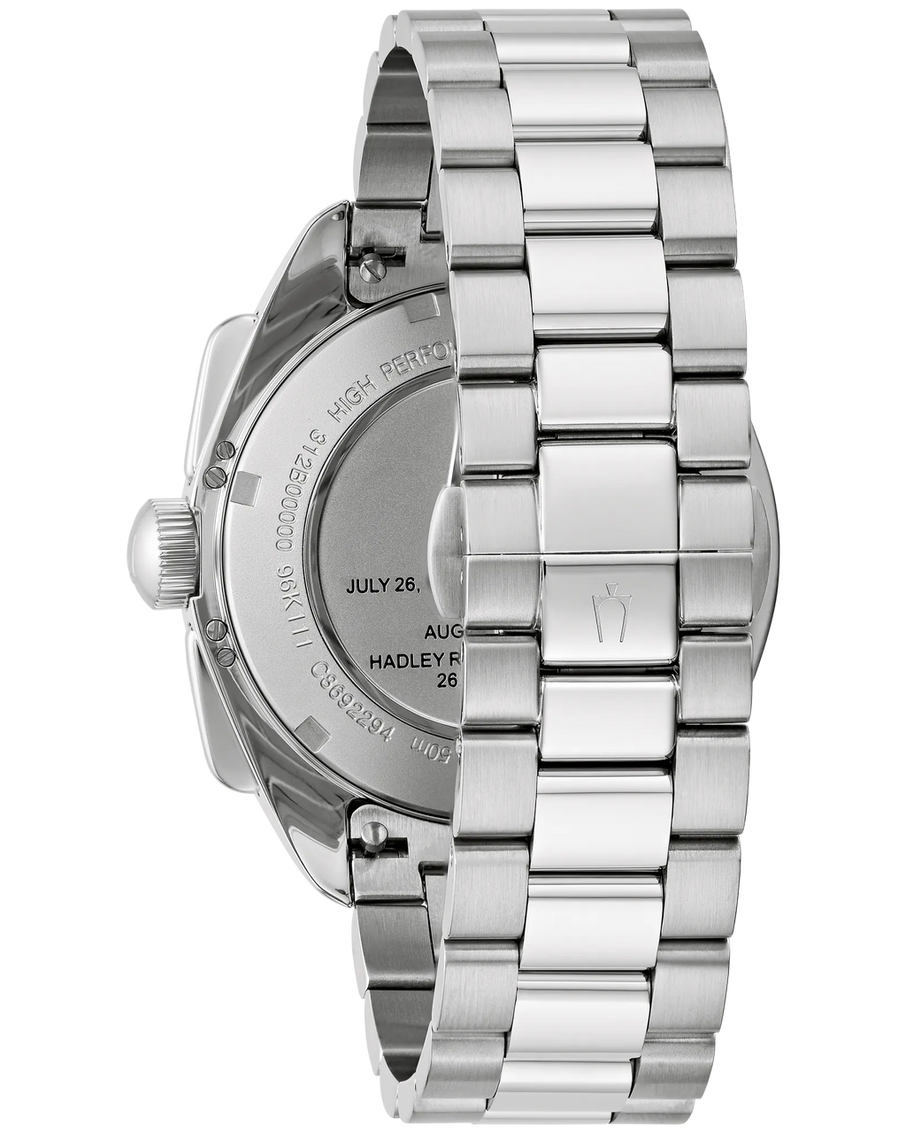 RELOJ BULOVA LUNA PILOT, CUARZO ESFERA NEGRO, BRAZALETE DE ACERO Y CUERO, CRONOGRAFO, 43.5 MM