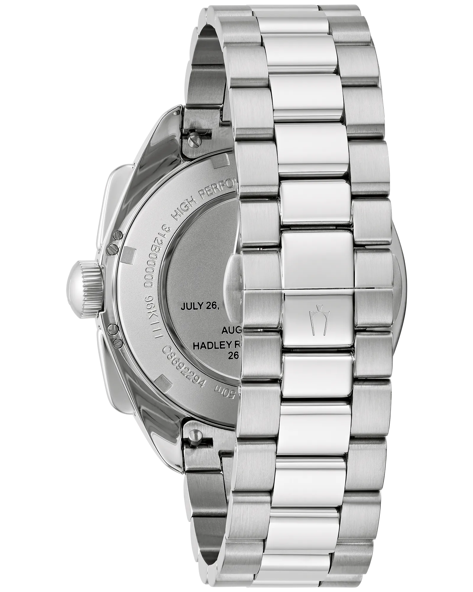 RELOJ BULOVA LUNA PILOT, CUARZO ESFERA NEGRO, BRAZALETE DE ACERO Y CUERO, CRONOGRAFO, 43.5 MM