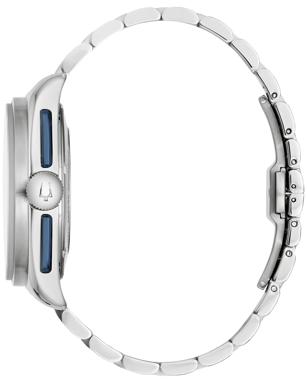 RELOJ BULOVA LUNAR PILOT CUARZO, ESFERA AZUL, BRAZALETE DE ACERO Y CUERO AZUL, 43.5 MM