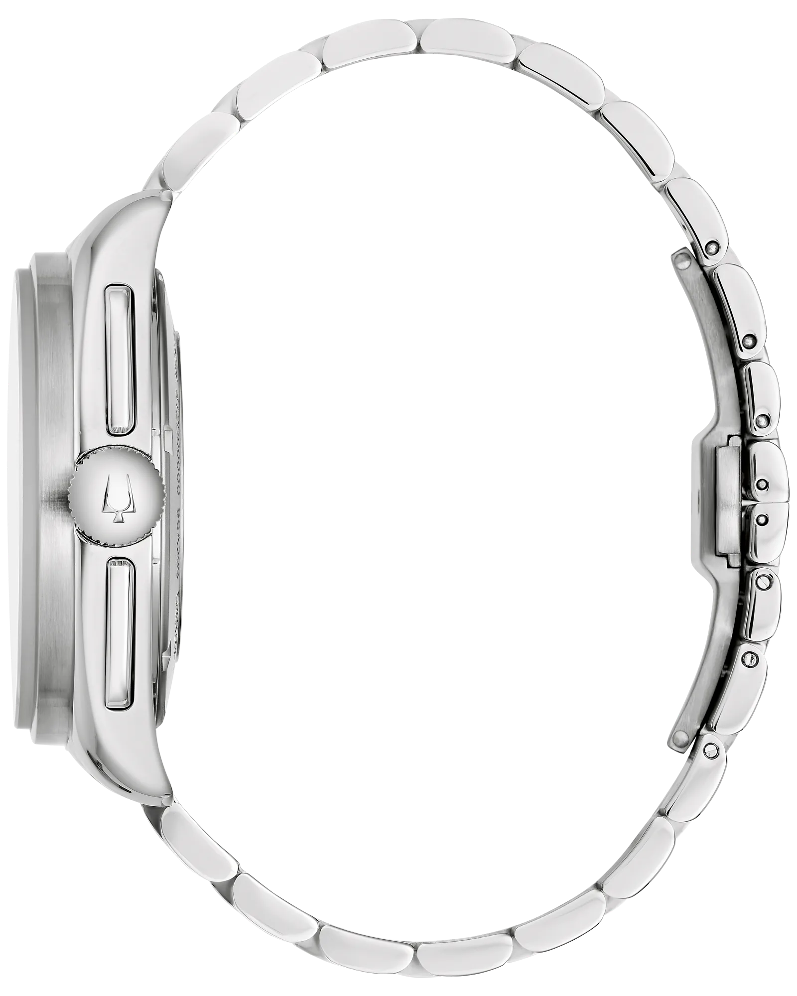 RELOJ BULOVA LUNA PILOT, CUARZO ESFERA NEGRO, BRAZALETE DE ACERO Y CUERO, CRONOGRAFO, 43.5 MM