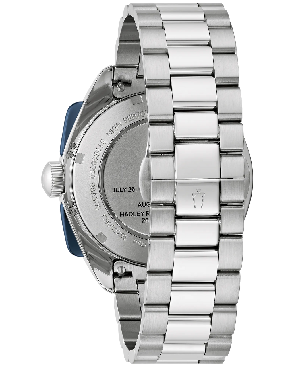 RELOJ BULOVA LUNAR PILOT CUARZO, ESFERA AZUL, BRAZALETE DE ACERO Y CUERO AZUL, 43.5 MM