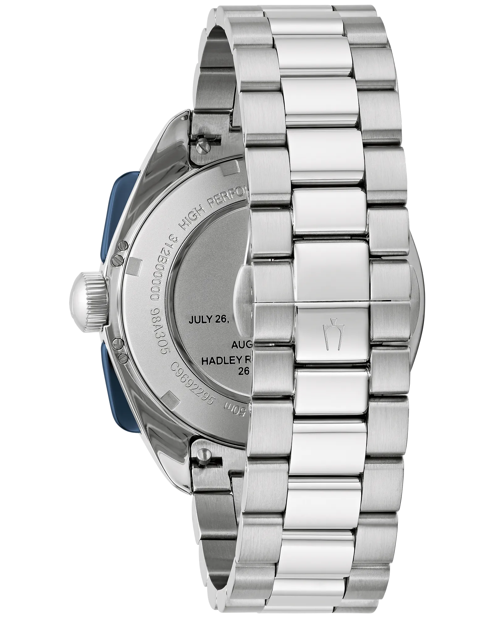 RELOJ BULOVA LUNAR PILOT CUARZO, ESFERA AZUL, BRAZALETE DE ACERO Y CUERO AZUL, 43.5 MM