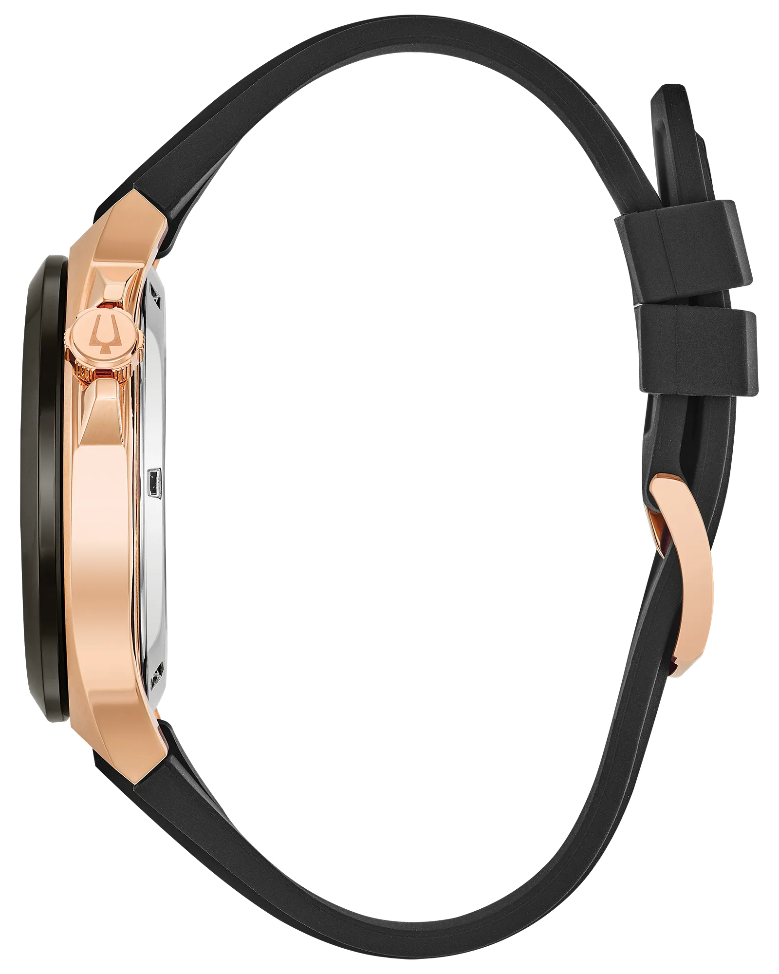 RELOJ BULOVA MAQUINA, AUTOMATICO, ESFERA NEGRA, BRAZALETE DE CAUCHO NEGRO, 46 MM