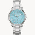 RELOJ BULOVA MARINE STAR, CUARZO, ESFERA CELESTE, BRAZALETE DE ACERO, DIAMANTES, 36 MM
