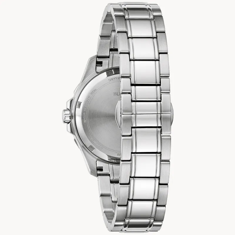 RELOJ BULOVA MARINE STAR, CUARZO, ESFERA CELESTE, BRAZALETE DE ACERO, DIAMANTES, 36 MM