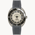 RELOJ BULOVA OCEANOGRAFO GMT, AUTOMATICO, ESFERA BEIGE, CORREA DE CAUCHO GRIS, FECHA, 41 MM