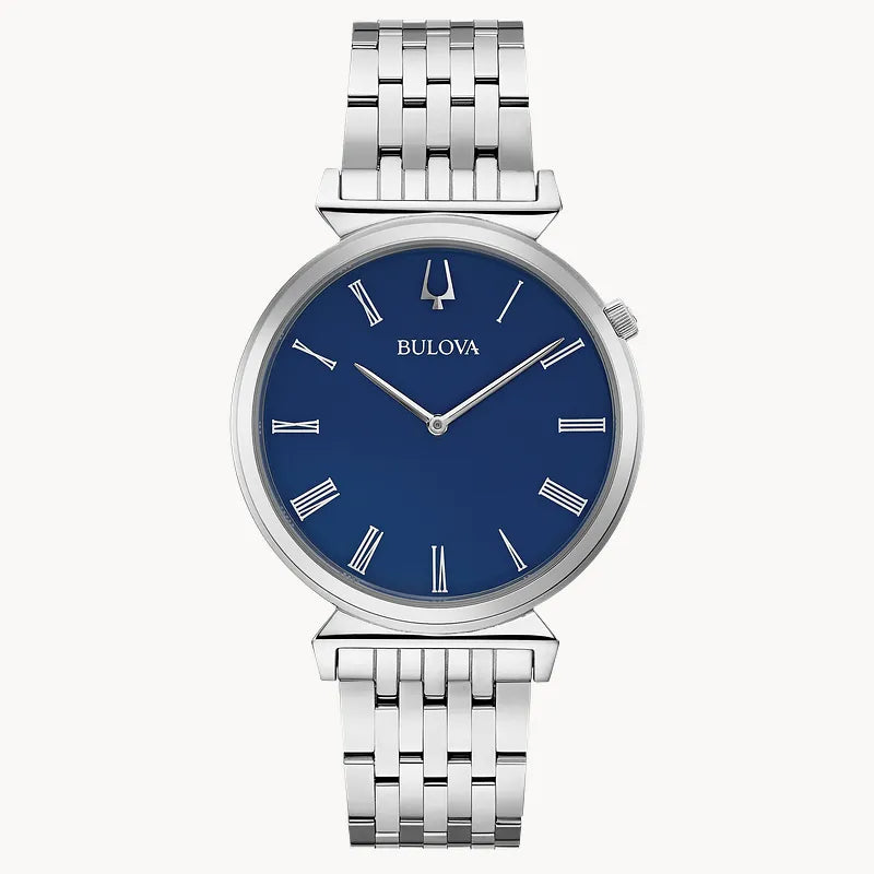 RELOJ BULOVA REGATTA, CUARZO, ESFERA AZUL, BRAZALETE DE ACERO, 38 MM